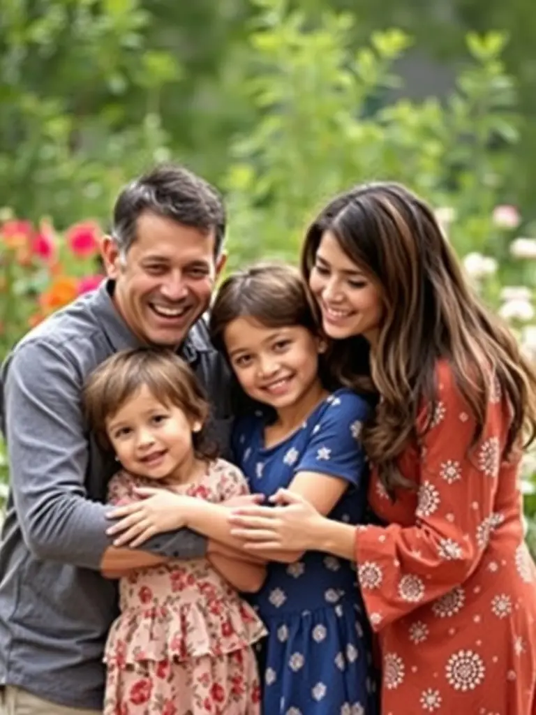 A family smiling and embracing, symbolizing the company's commitment to treating clients like family. The atmosphere is warm and inviting, conveying trust and care.